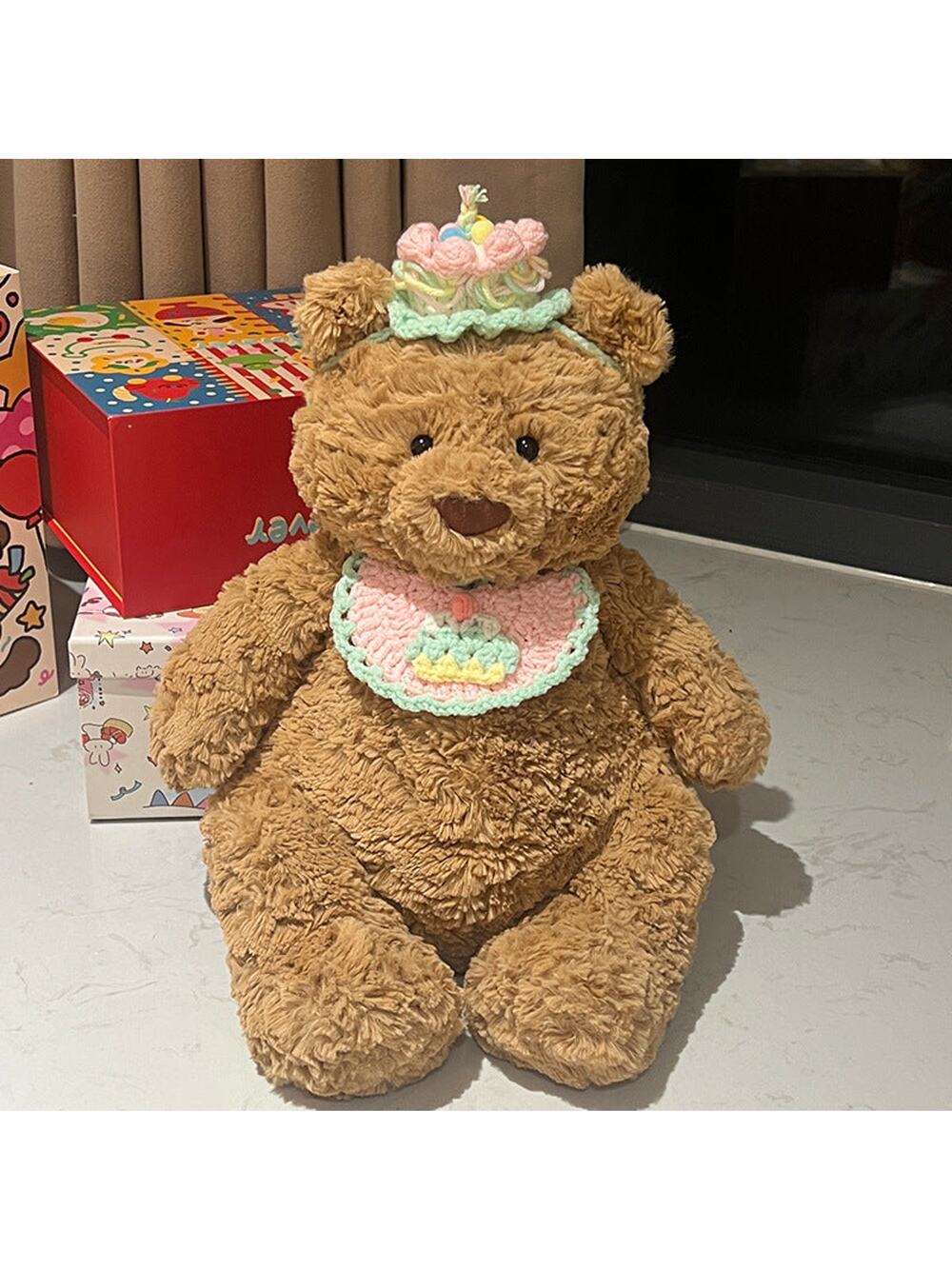 Large Bartholomew bear outfit-Green cake bib set